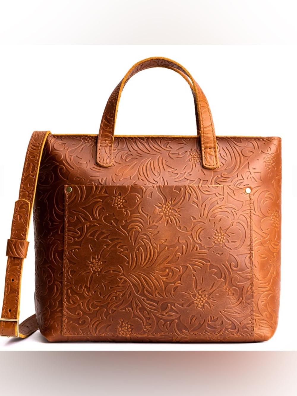 Portland Leather Medium Zipper Crossbody Tote, Meadow